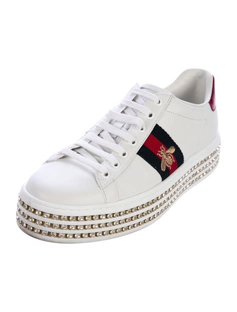 gucci crystal tiger sneakers|Gucci ace sneakers with crystals.